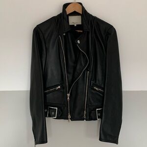 3.1 Phillip Lim Lambskin Leather Moto Jacket. Size 4